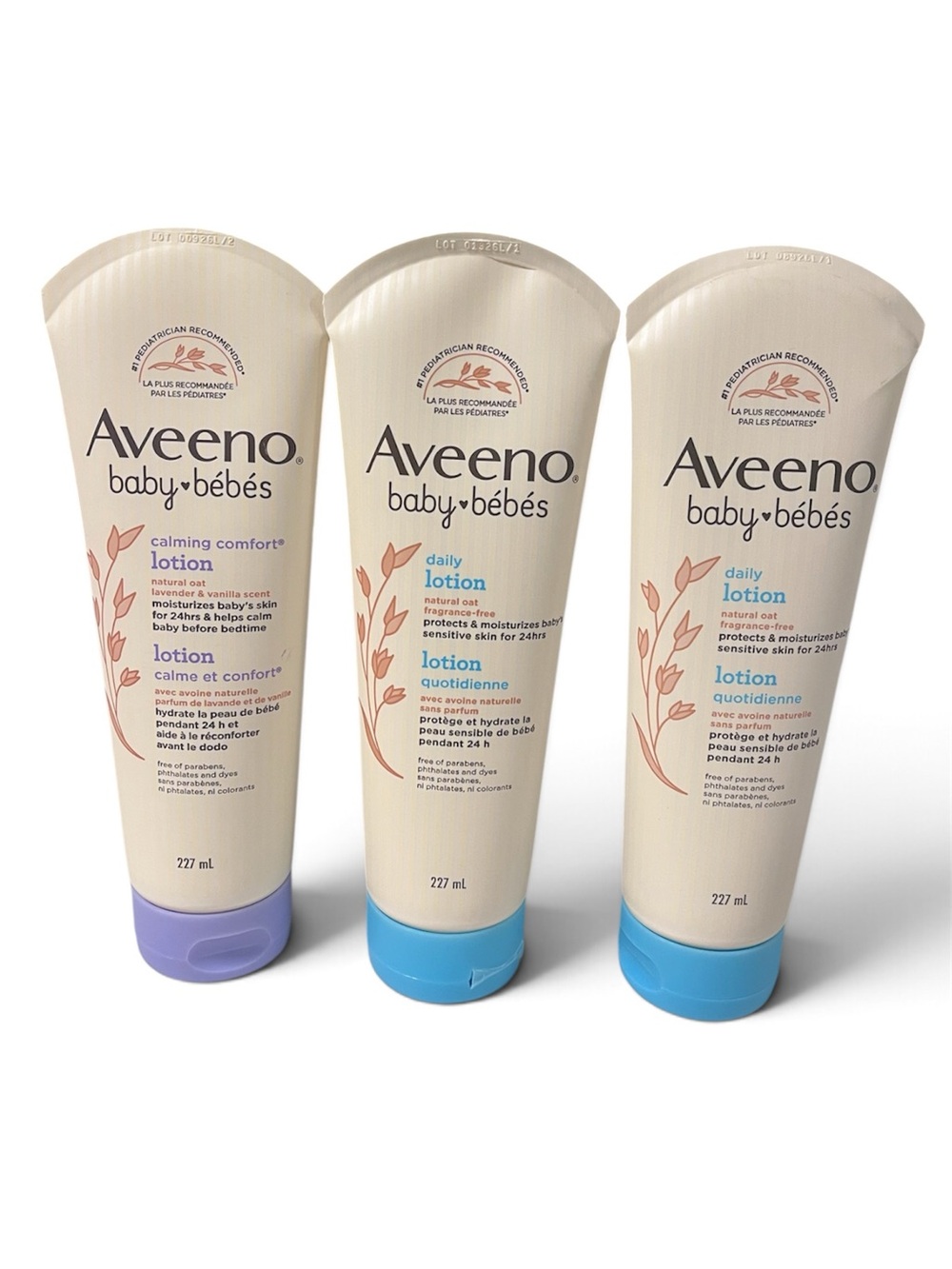 Aveeno Baby Daily & Calming Comfort Lotion Trio set